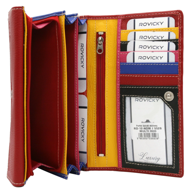 Női bőr pénztárca RD-12-NDM Multi Red