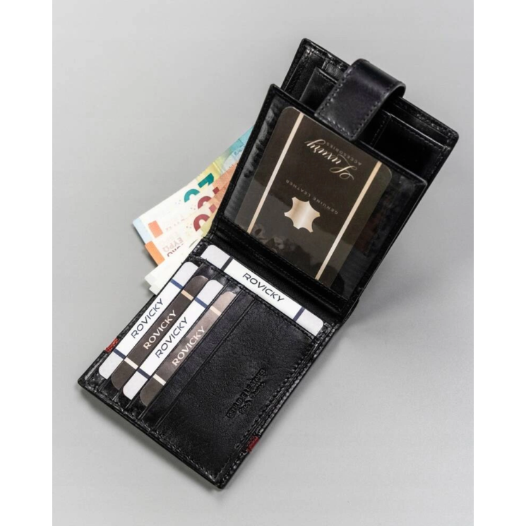 ROVICKY 22321L-RVTP FEKETE+RED RFID bőr pénztárca