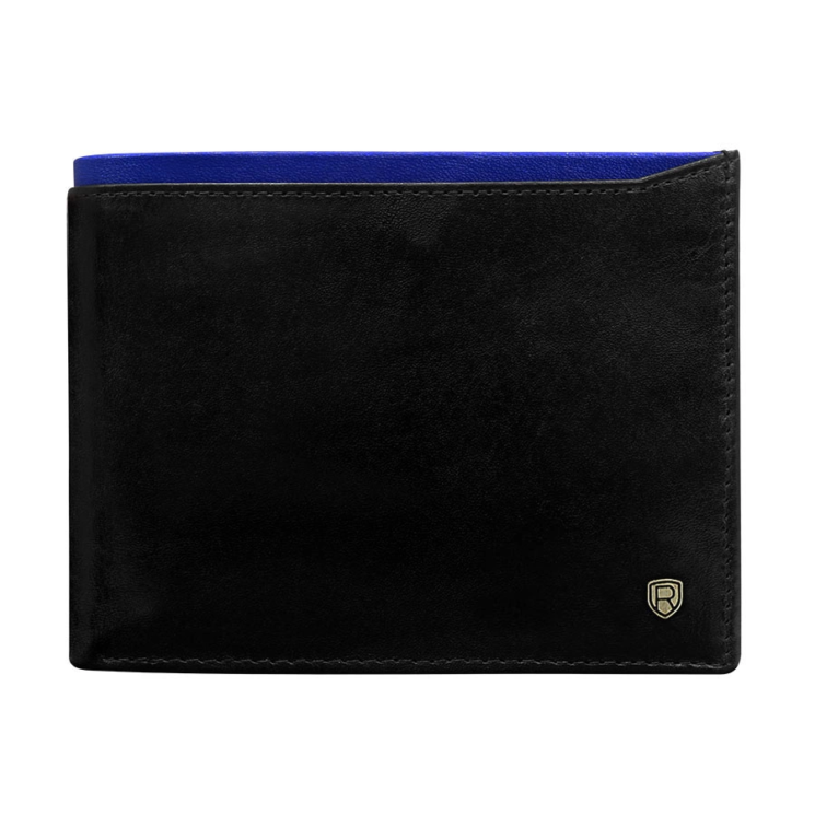 RFID bőr pénztárca ROVICKY N992-RVT Fekete+Navy