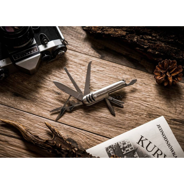 Peterson PTN S22-10 SILVER rozsdamentes acél multifunkciós zsebkés