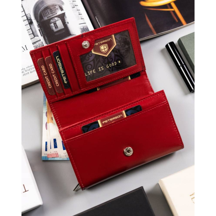 RFID bőr pénztárca PETERSON PTN RD-22-GCL-Y