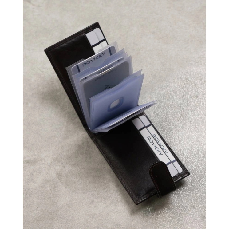 ROVICKY bőr RFID kártya tok TW-02-RVT D.Brown