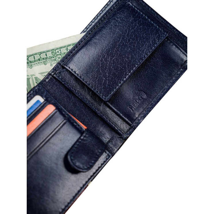 ROVICKY 323-RBA-D Navy+Red RFID bőr pénztárca
