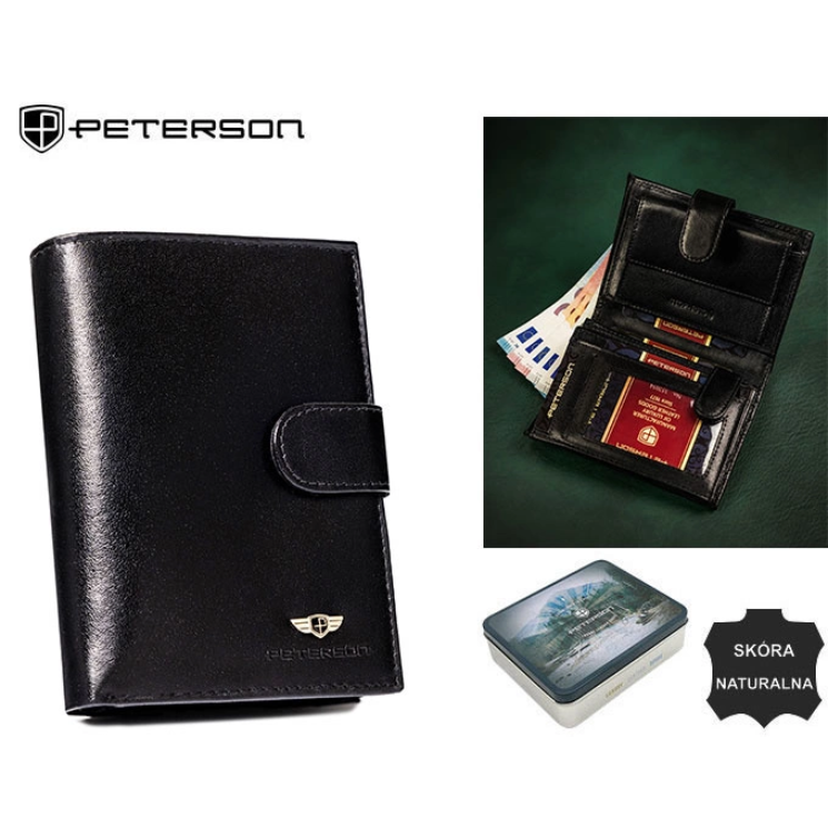 RFID bőrtárca PTN 348Z-P Fekete
