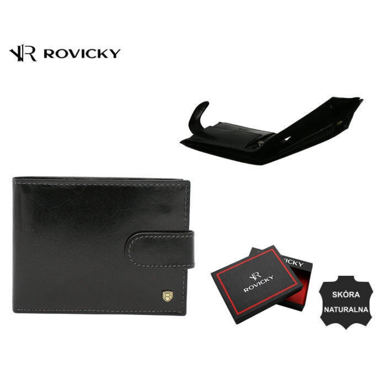 RFID bőrtárca ROVICKY 22319L-VT-RVT Fekete