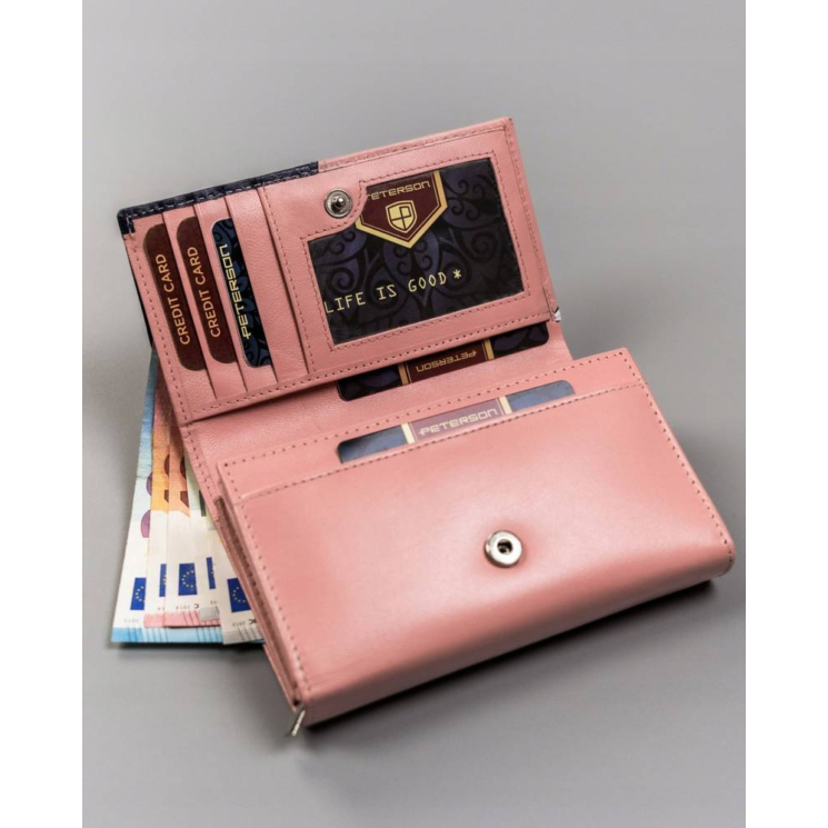 RFID bőr pénztárca PETERSON PTN RD-22-GCL-Y