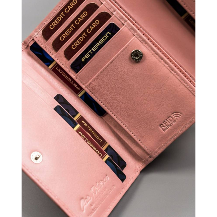 RFID bőr pénztárca PETERSON PTN RD-22-GCL-Y