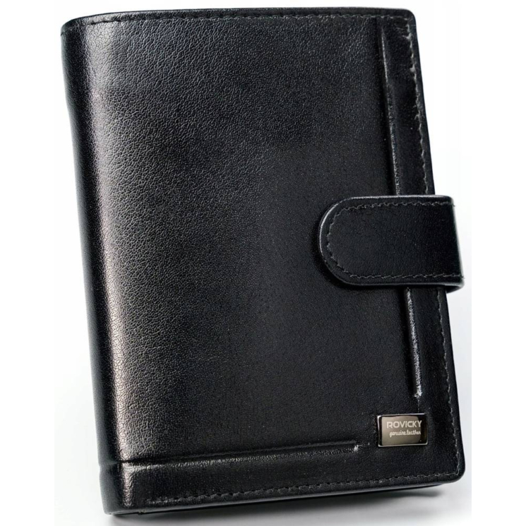 ROVICKY PC-101L-BAR FEKETE RFID bőr pénztárca