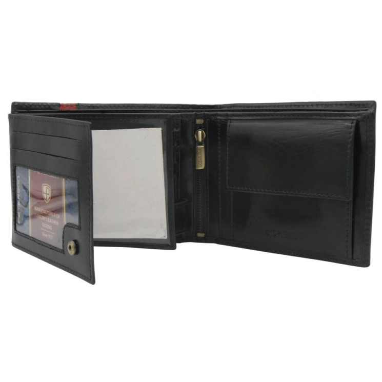 Férfi bőr pénztárca PTN N992-VTP BL-RED
