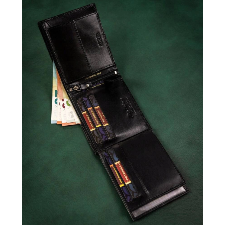 PETERSON PTN SET-M-N992-KCS bőr pénztárca és kulcstartó ajándék szett