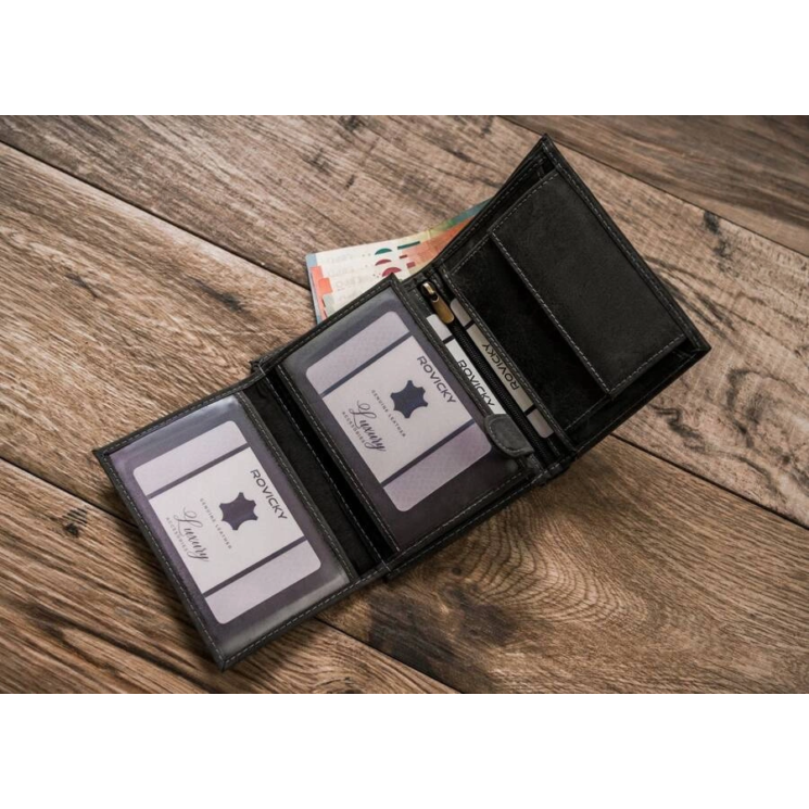 Férfi bőr pénztárca RFID kutyafej gravírozással díszítve N4-CHM-DOG-2 Cognac