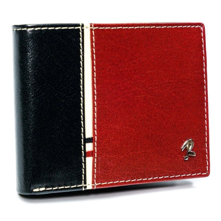 ROVICKY bőr RFID pénztárca 323-RBA-D Fekete+Red