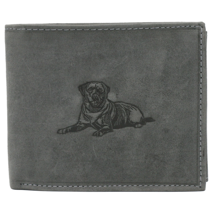 Bőr pénztárca kutya képpel RFID N992-CHM-DOG-1 Cognac