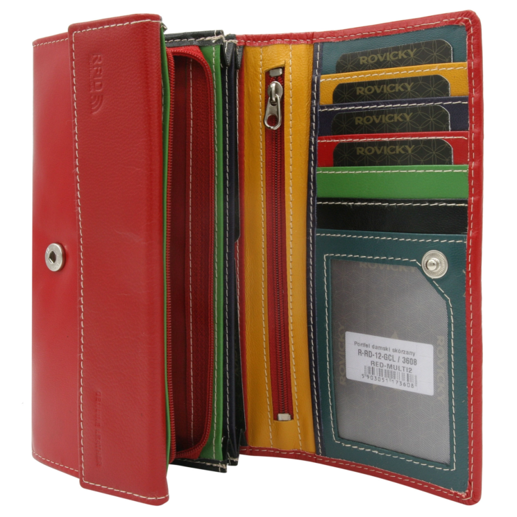 Női bőrtárca R-RD-12-GCL RED MULTI 2