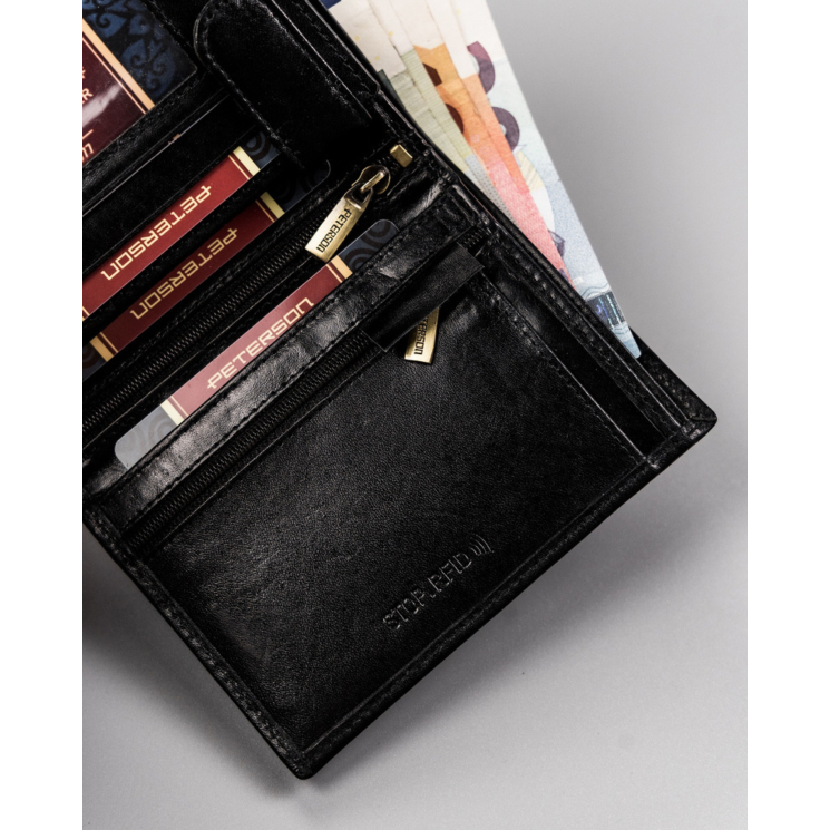 Férfi bőr pénztárca PTN N575-VT BLACK