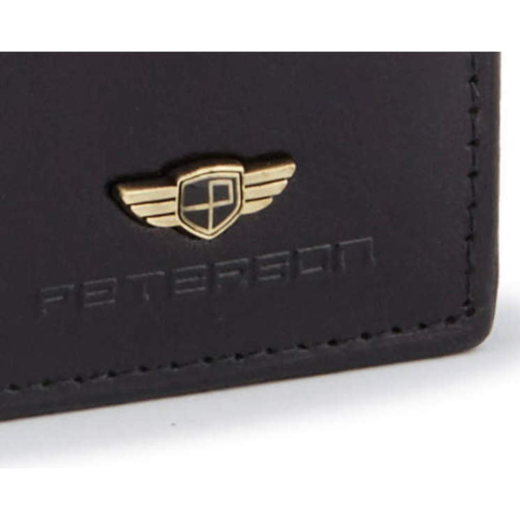 PETERSON PTN 339 2-1-1 FEKETE RFID bőr pénztárca