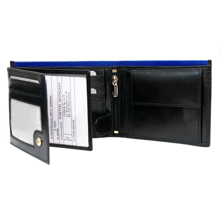 RFID bőr pénztárca ROVICKY N992-RVT Fekete+Navy