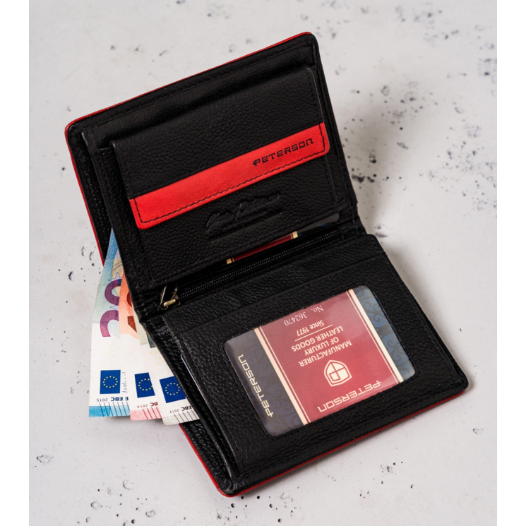 RFID bőr pénztárca PTN 302.03 Fekete+sárga