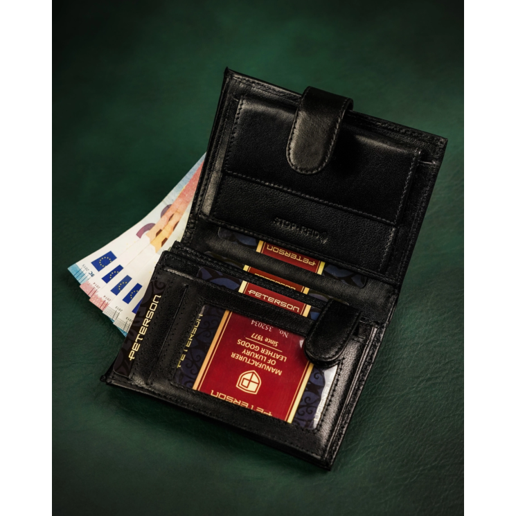 RFID bőrtárca PTN 348Z-P Fekete
