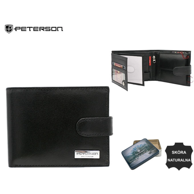 Férfi bőr pénztárca PTN 304Z-PR 2-1-1 Fekete