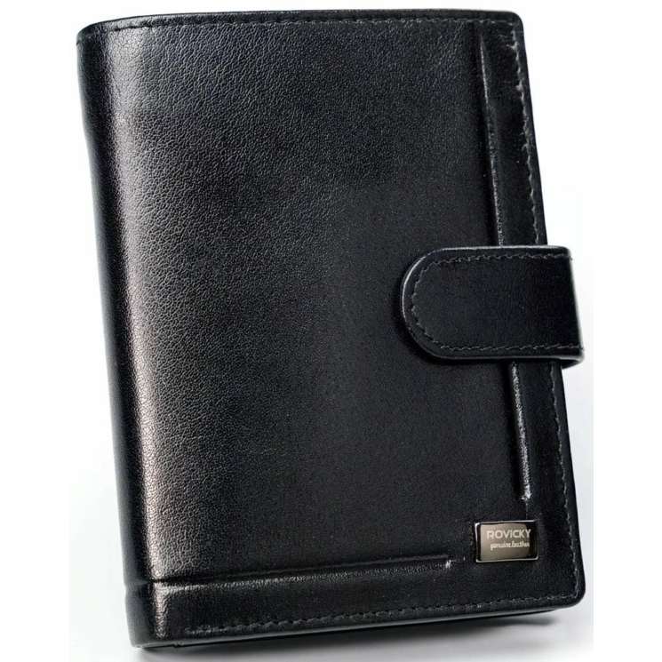 ROVICKY PC-101L-BAR FEKETE RFID bőr pénztárca