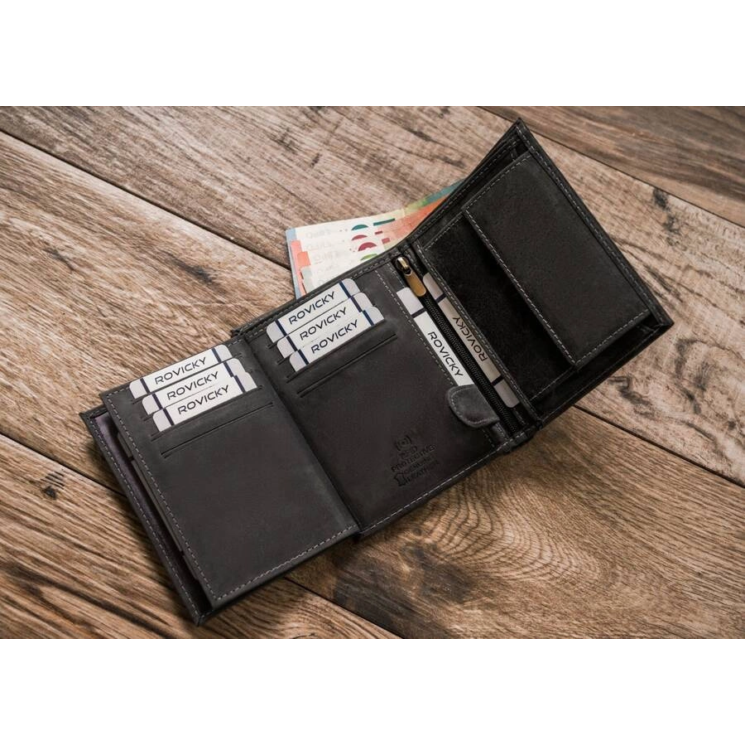Férfi bőr pénztárca RFID kutyafej gravírozással díszítve N4-CHM-DOG-2 Cognac