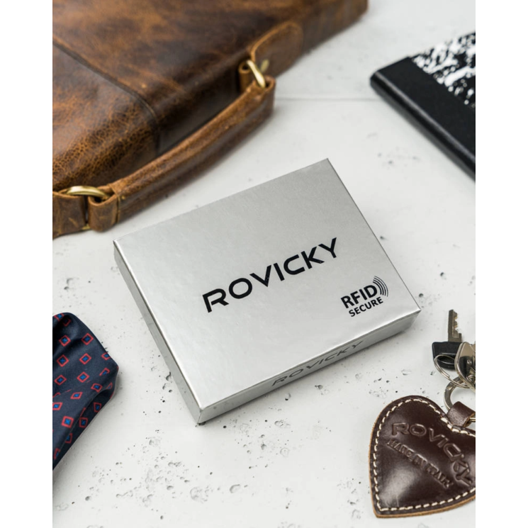 RFID bőrtárca ROVICKY N61-RVT D.Barna