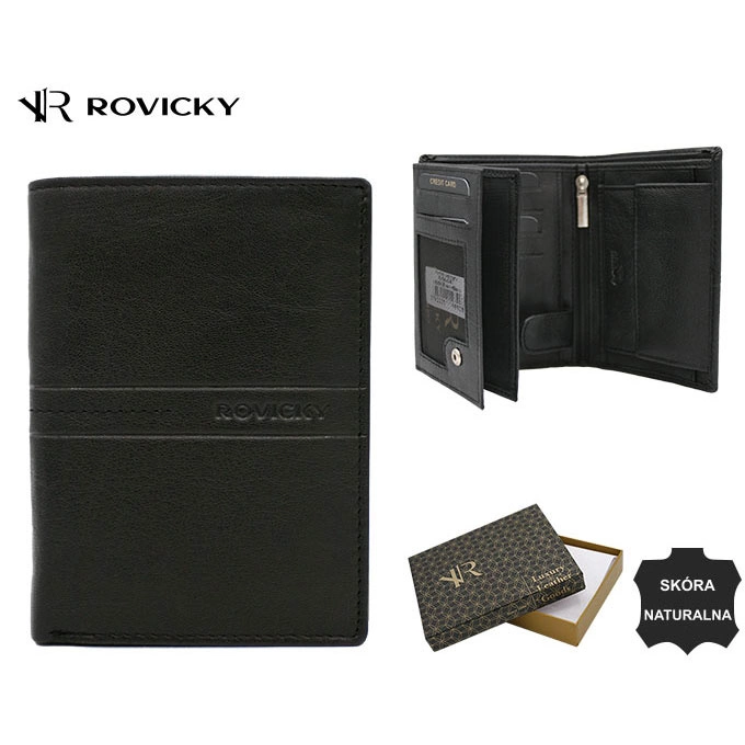 ROVICKY R-N4-GAT Fekete RFID bőr pénztárca