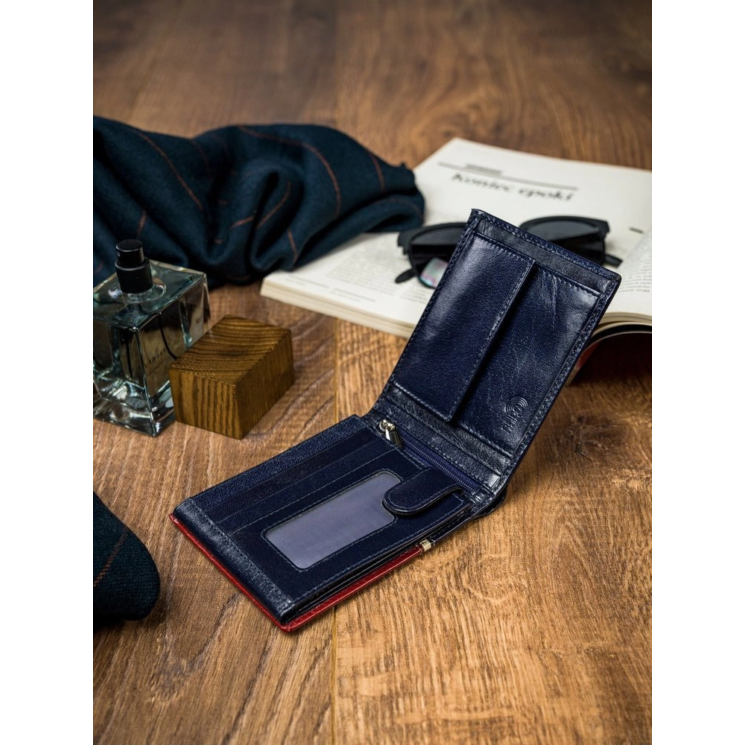 ROVICKY 324-RBA-D Navy+Red RFID bőr pénztárca