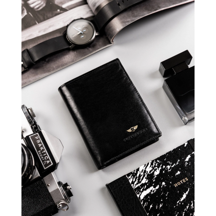 Férfi bőr pénztárca PTN N575-VT BLACK
