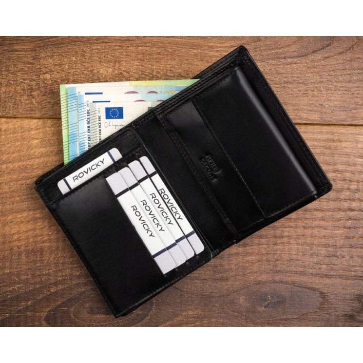 RFID bőr pénztárca CPR-125-BAR Fekete
