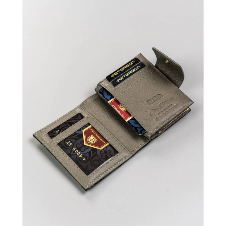 PETERSON bőr RFID pénztárca PTN 42329-ONBF Szürke