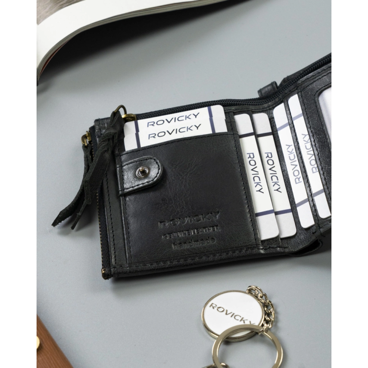 ROVICKY RFID bőr pénztárca N1226-RHP Fekete
