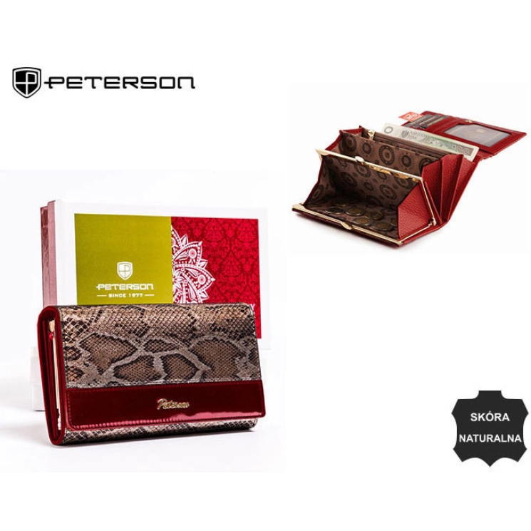 Női bőr pénztárca PTN BS-466 SN-RED