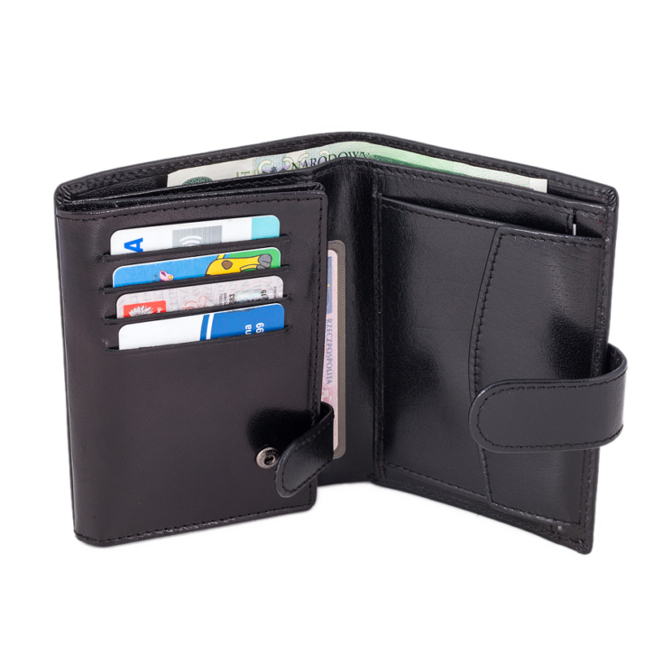 ROVICKY PC-101L-BAR FEKETE RFID bőr pénztárca