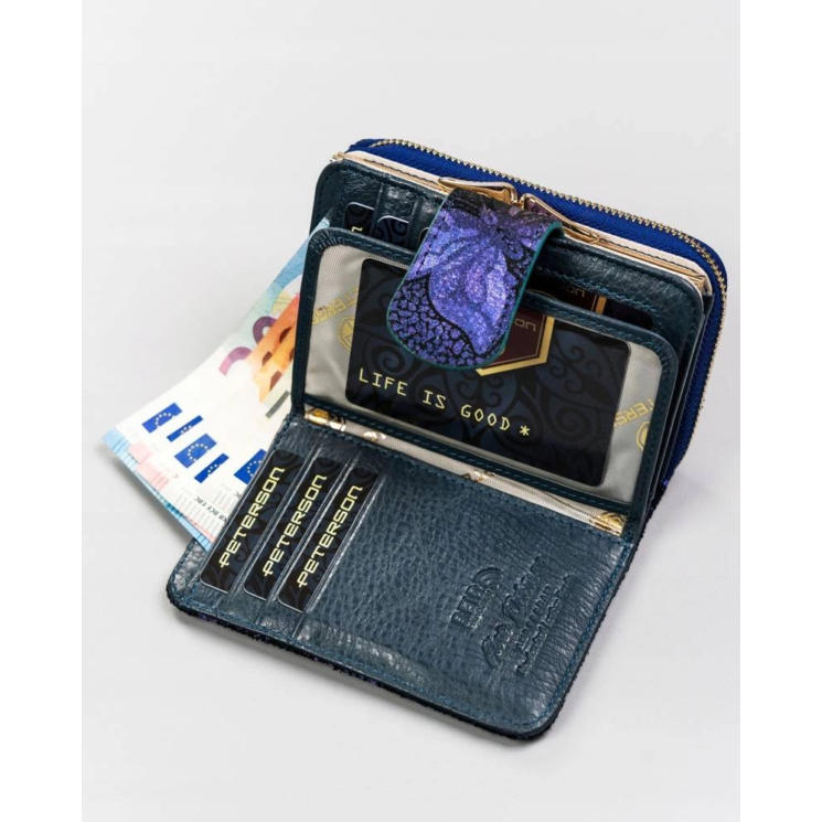 Bőr RFID pénztárca PETERSON PTN 425214-ONBF