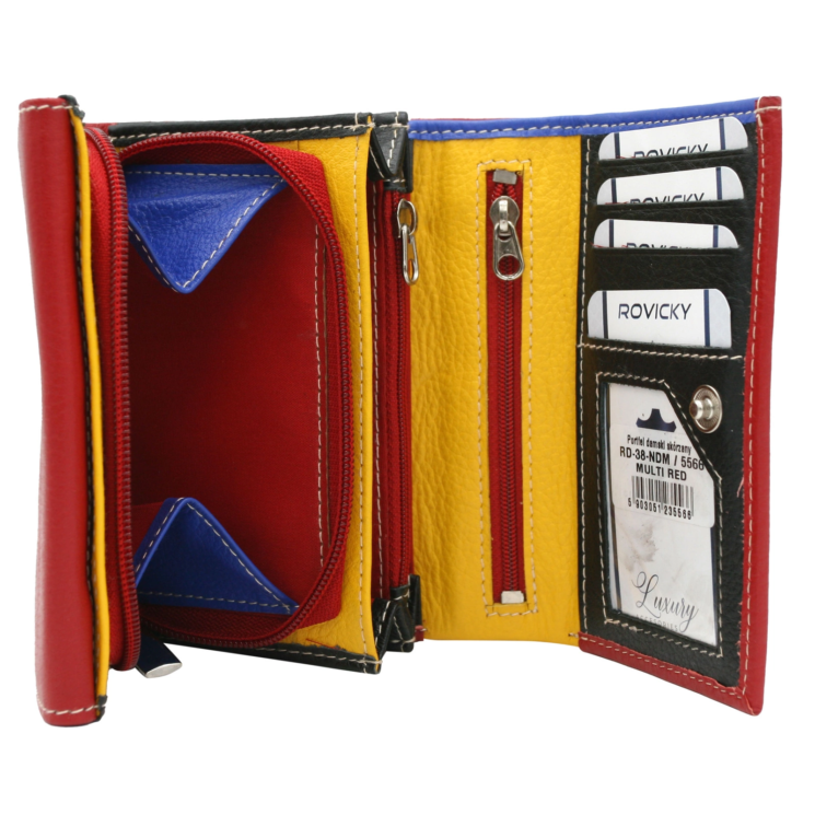 Női bőr pénztárca RD-38-NDM Multi Red