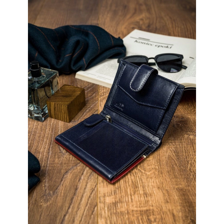 ROVICKY 326L-RBA-D Navy+Red RFID bőr pénztárca
