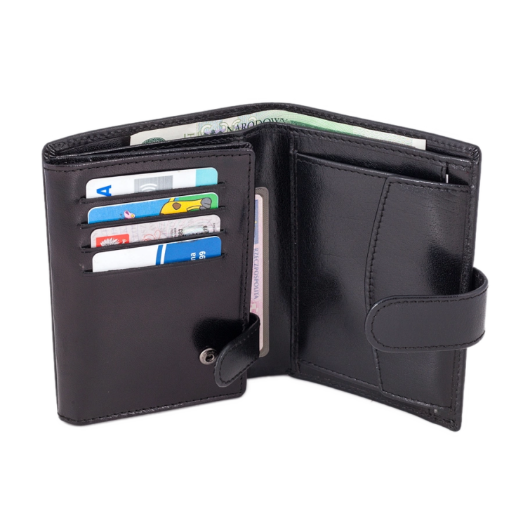ROVICKY PC-101L-BAR FEKETE RFID bőr pénztárca