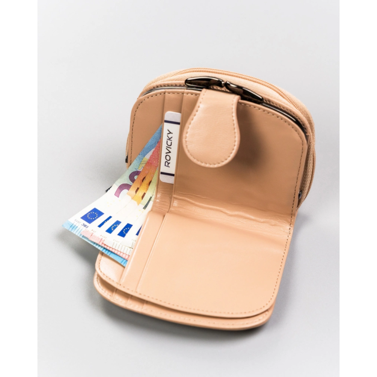 Női bőr pénztárca 43972-CIS-3320 BEIGE
