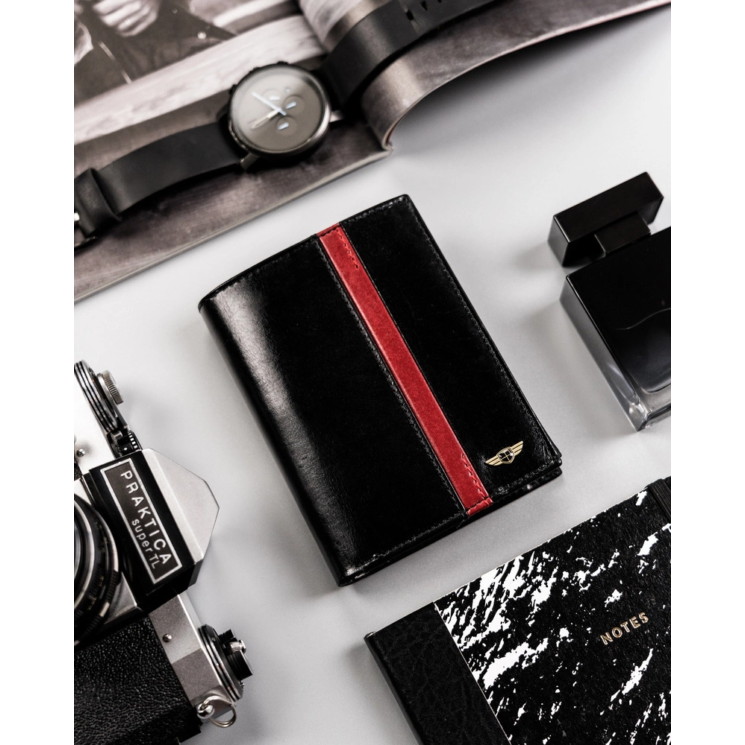 Férfi bőrtárca PTN N104-VTP BL-RED
