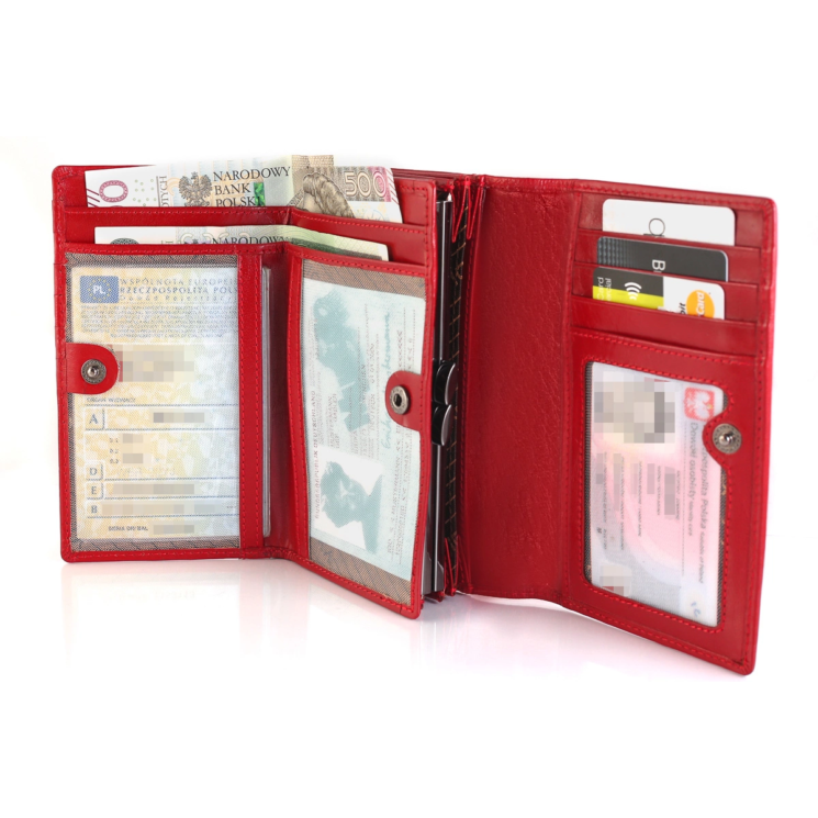 Női bőr pénztárca CPR-007-BAR Piros