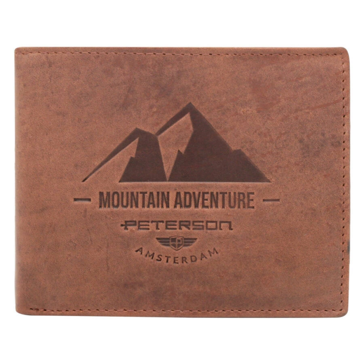 PETERSON PTN N992-BE-MOUN D.Brown RFID bőr pénztárca