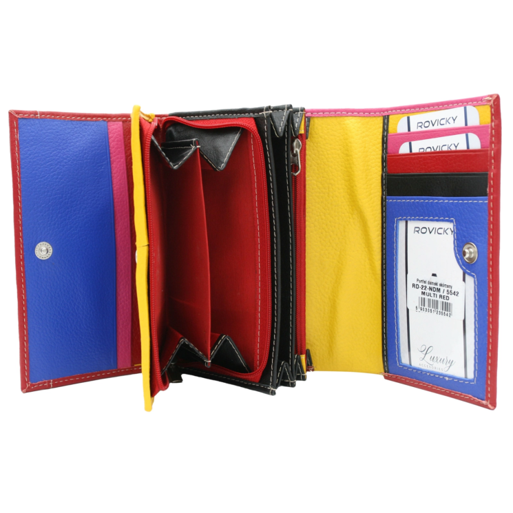 Női bőr pénztárca RD-22-NDM Multi Red