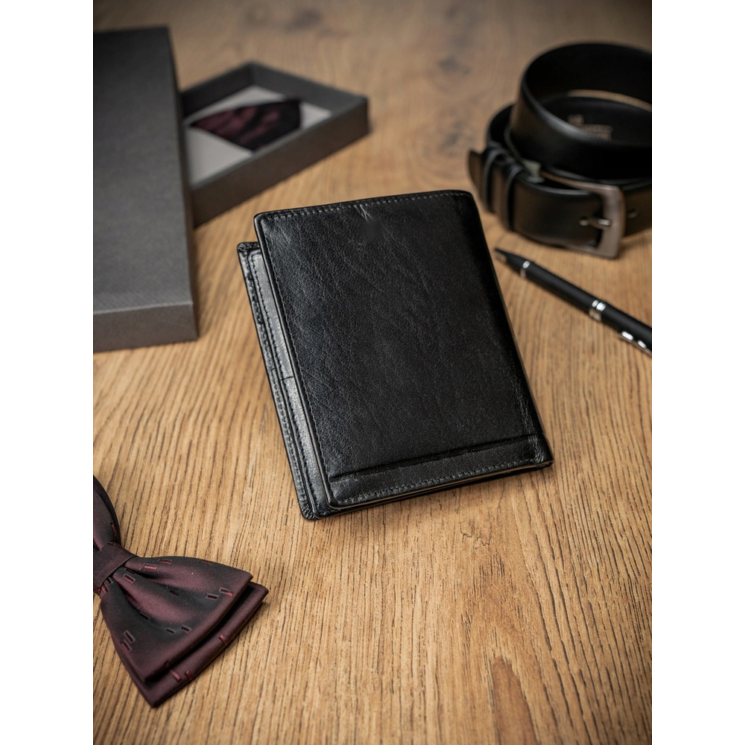 ROVICKY PC-105-BAR BLACK RFI férfi RFID bőr pénztárca