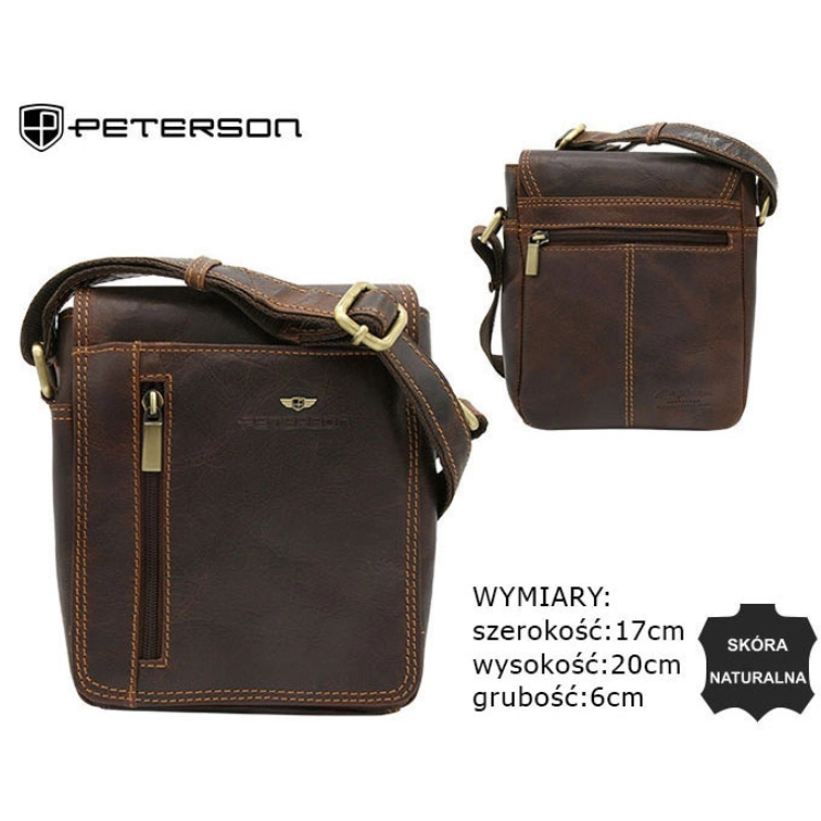 Bőr táska PTN TB-7032-COM COGNAC