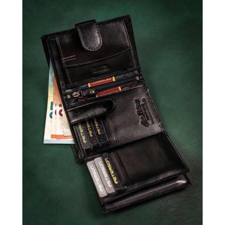 Ajándékcsomag: bőrtárca és kulcstartó PETERSON PTN SET-M-1542L-KCS
