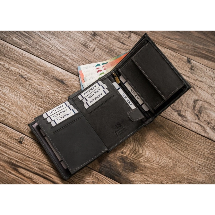 Férfi bőr pénztárca RFID kutyagravírozással N4-CHM-DOG-1 Cognac