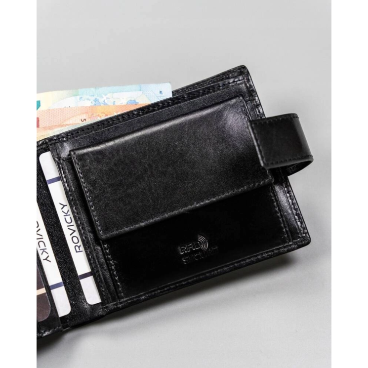 ROVICKY 22321L-RVTP FEKETE+RED RFID bőr pénztárca