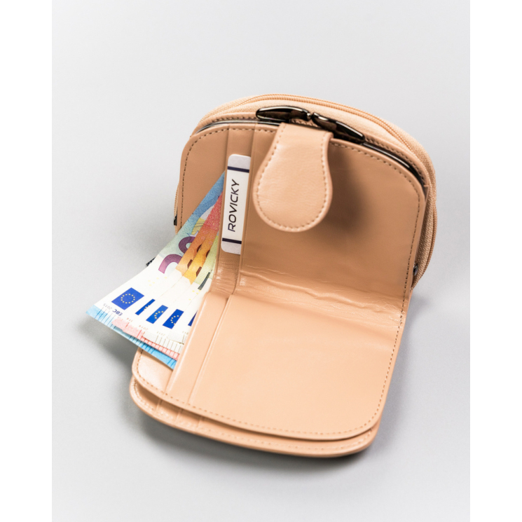 Női bőr pénztárca 43972-CIS-3320 BEIGE